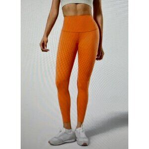 Fanka Womens High-Waisted Orange Leggings With Back Pockets Full Length Stretchy